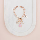 Rose Gold Links with Pink & Howlite Charm Bracelet