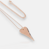 Stunning Long Rose Gold Flat Heart Necklace