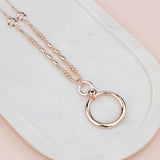 Gorgeous Rose Gold Double Ring Necklace