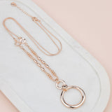 Gorgeous Rose Gold Double Ring Necklace