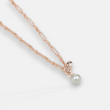 SHORT | Rose Gold Single Pearl Necklace