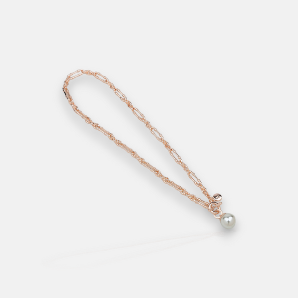 SHORT | Rose Gold Single Pearl Necklace