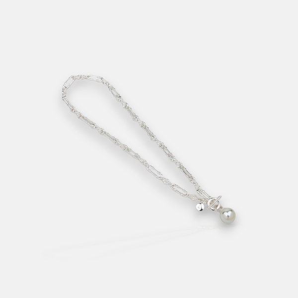 SHORT | Silver Single Pearl Necklace