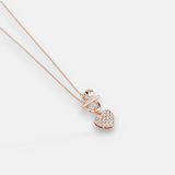 SHORT | Rose Gold Bling Heart Necklace