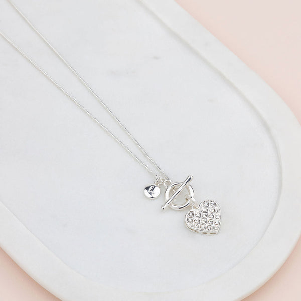 SHORT | Silver Bling Heart Necklace