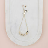 Adjustable Light Gold Bead Bracelet