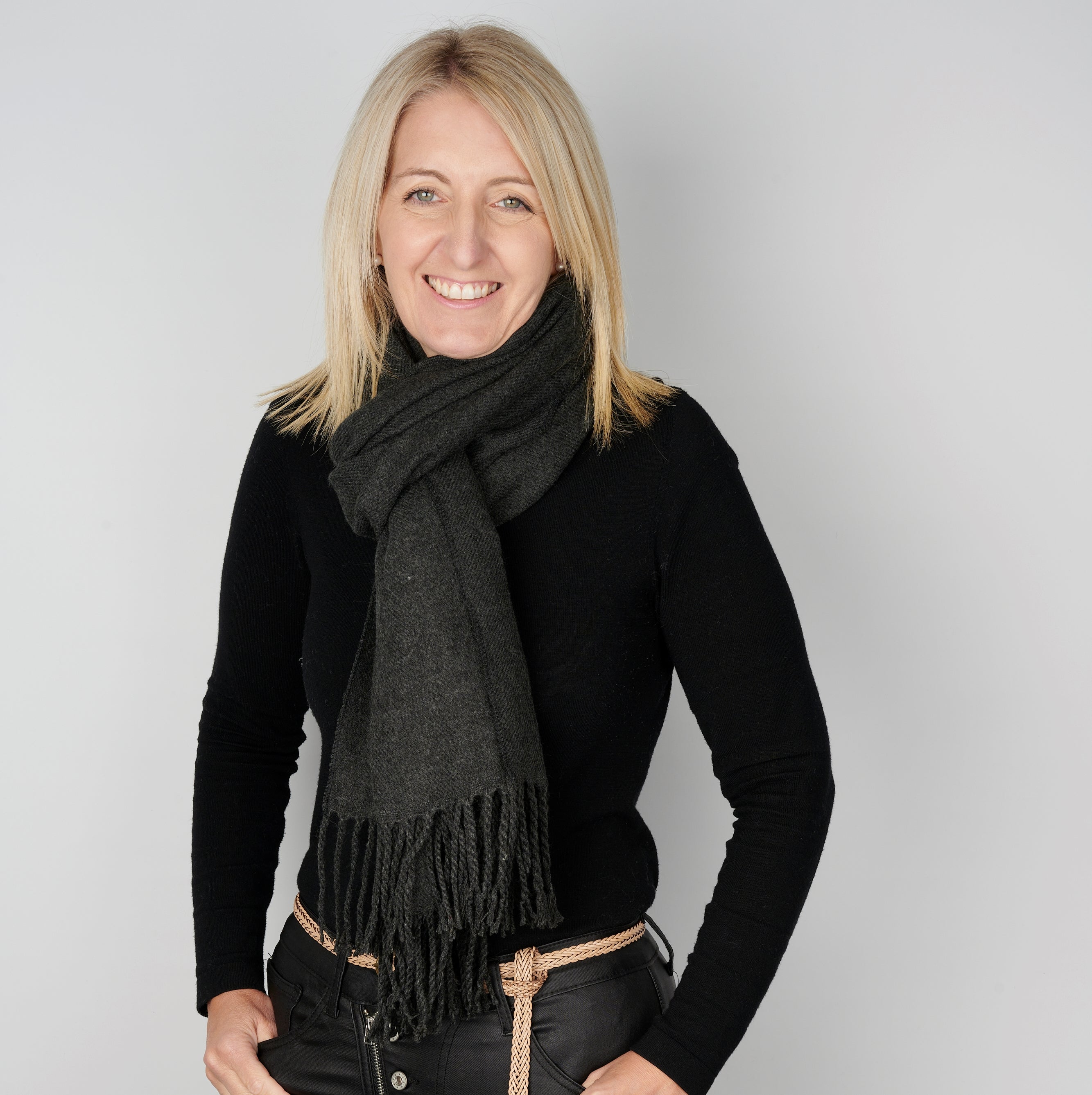 Ladies Soft Black Winter Scarf