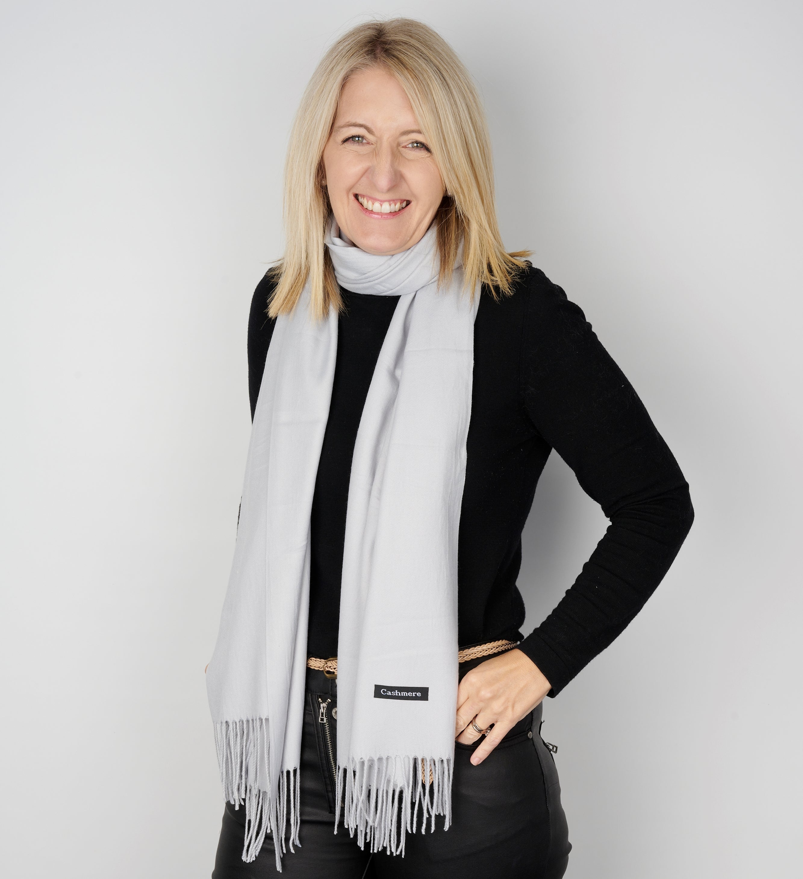 Grey Cashmere Look Scarf