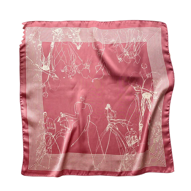 Ladies | Pink & White Satin Silk Look Scarf