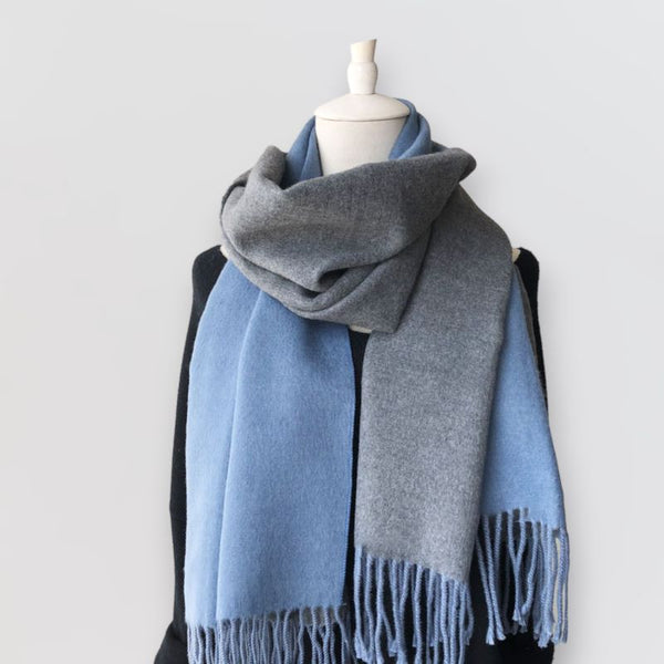 Ladies Double-Sided Blue & Grey Scarf