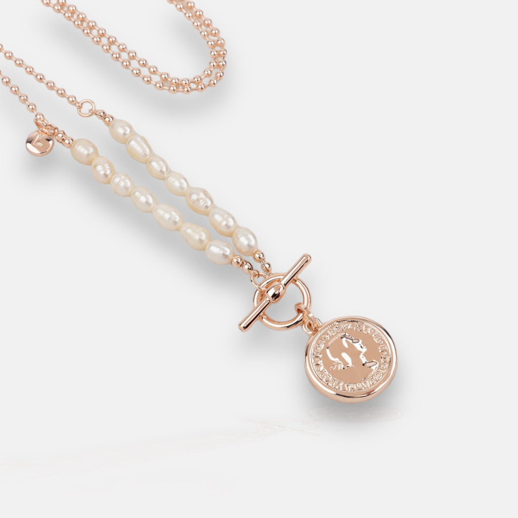 LIMITED EDITION | Rose Gold & Fresh Water Pearl Coin Necklace