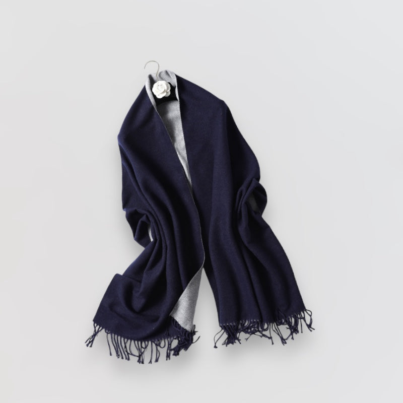Winter | Ladies Double-Sided Navy & Grey Scarf