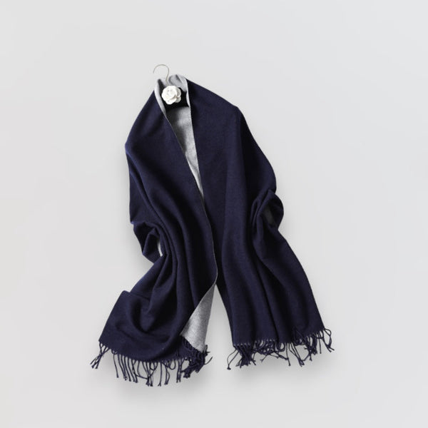 Ladies Double-Sided Navy & Grey Scarf