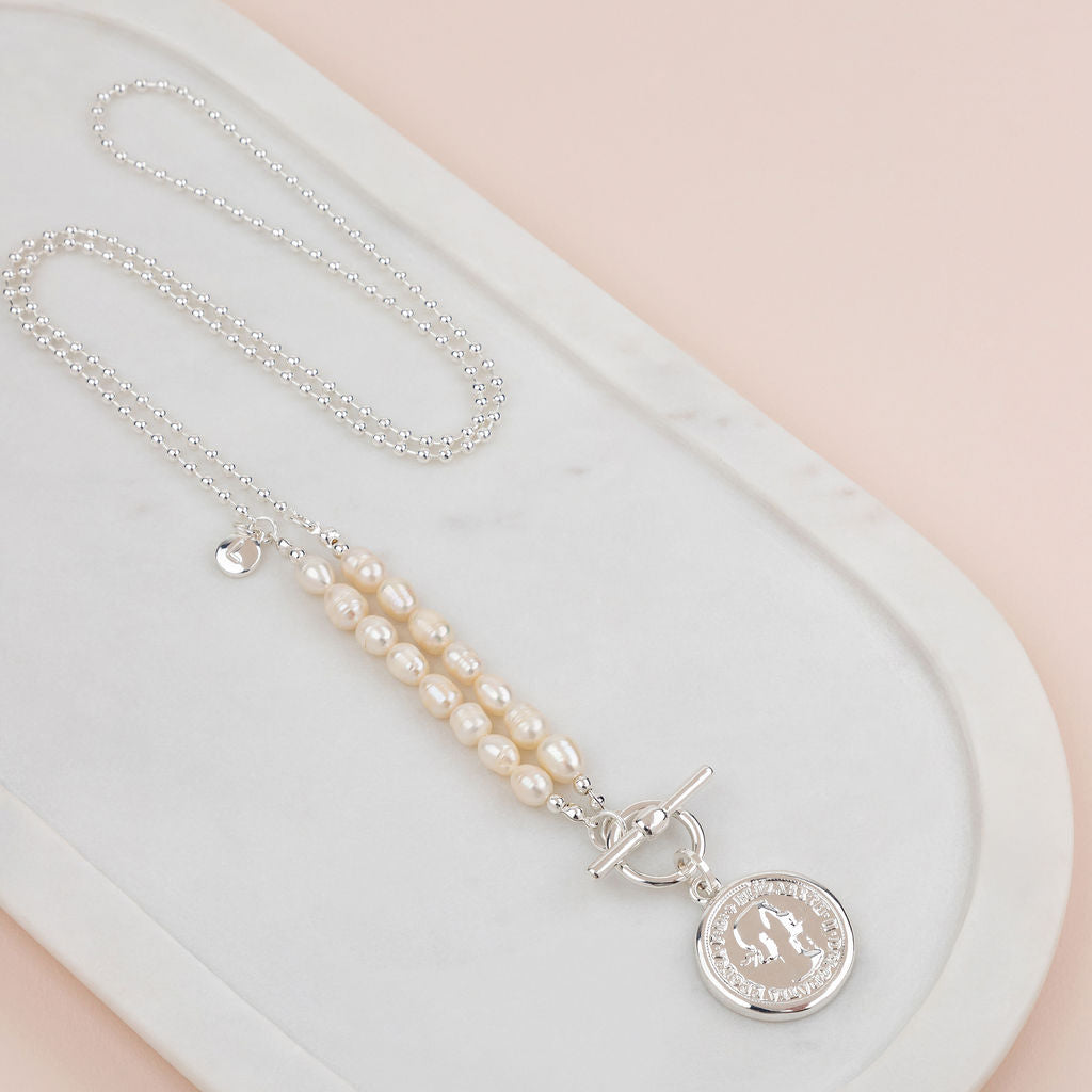 LIMITED EDITTION | Silver & Fresh Water Pearl Coin Necklace