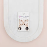 Rose Gold Drop Ring Disc Earring