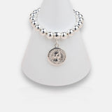 Silver Coin Bead Bracelet