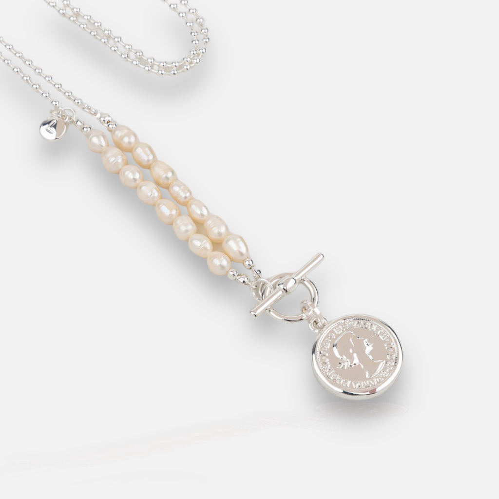 LIMITED EDITTION | Silver & Fresh Water Pearl Coin Necklace
