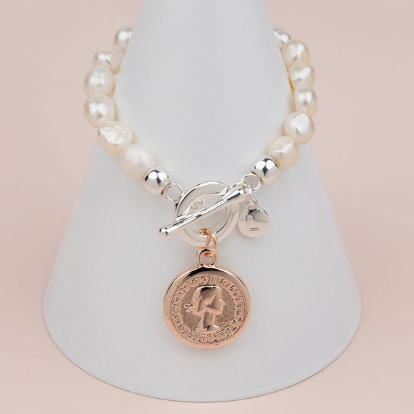 Mixed Coin Pearl Bracelet