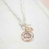 Limited Edition | SHORT | Rose Gold & Silver Beads & Coin Necklace