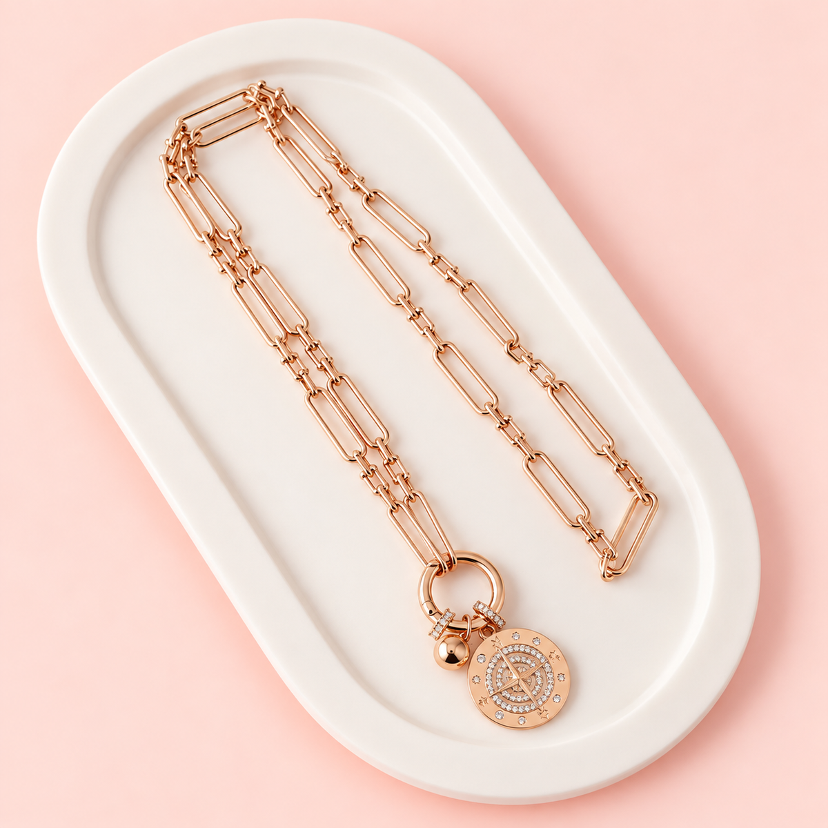 Rose Gold Nautical Long Necklace