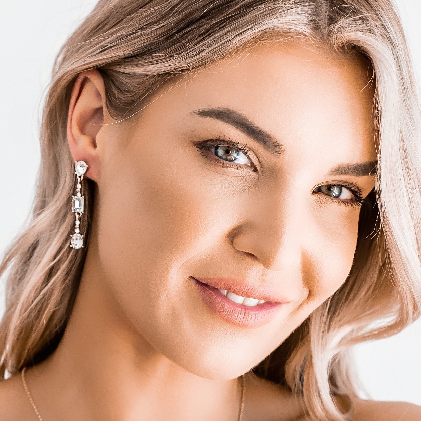 Fine | Rose Gold Crystal Drop Earring