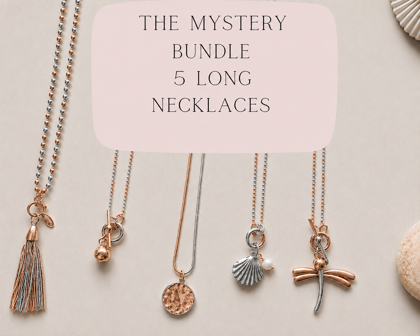 Mystery Pack | x5 LONG NECKLACES | ROSE GOLD & SILVER