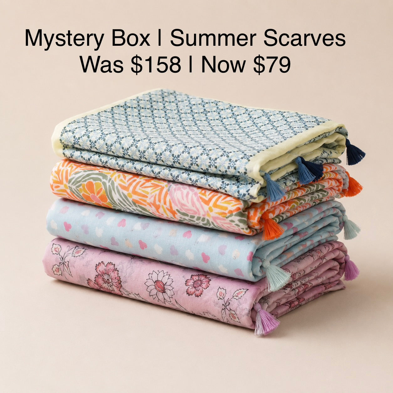 Mystery Box | Ladies Summer Scarves | Qty 4