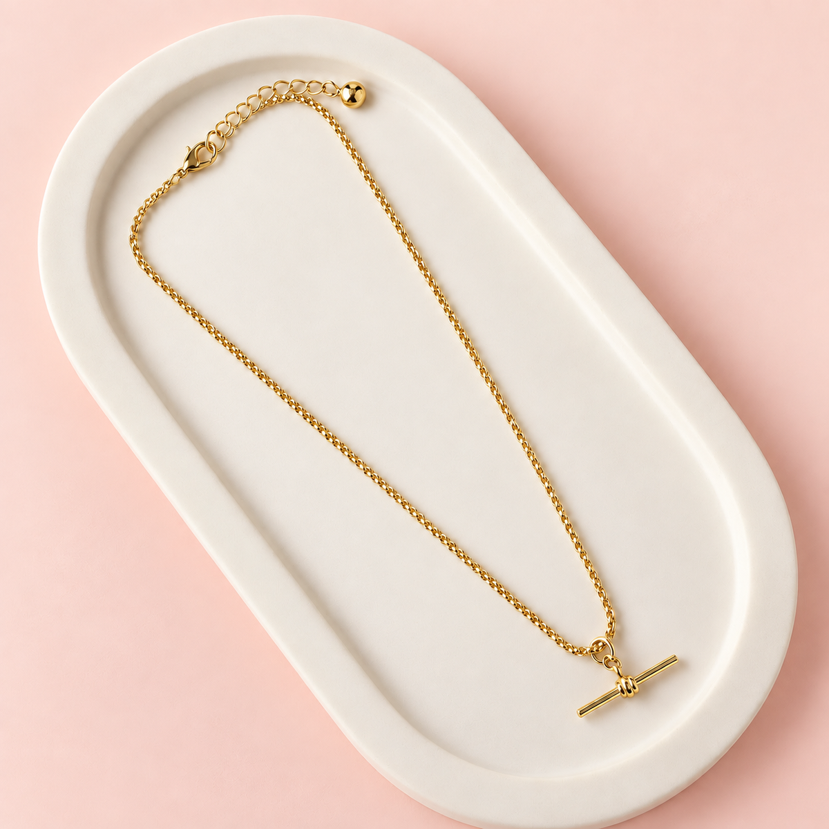 SHORT | Yellow Gold Fob Necklace