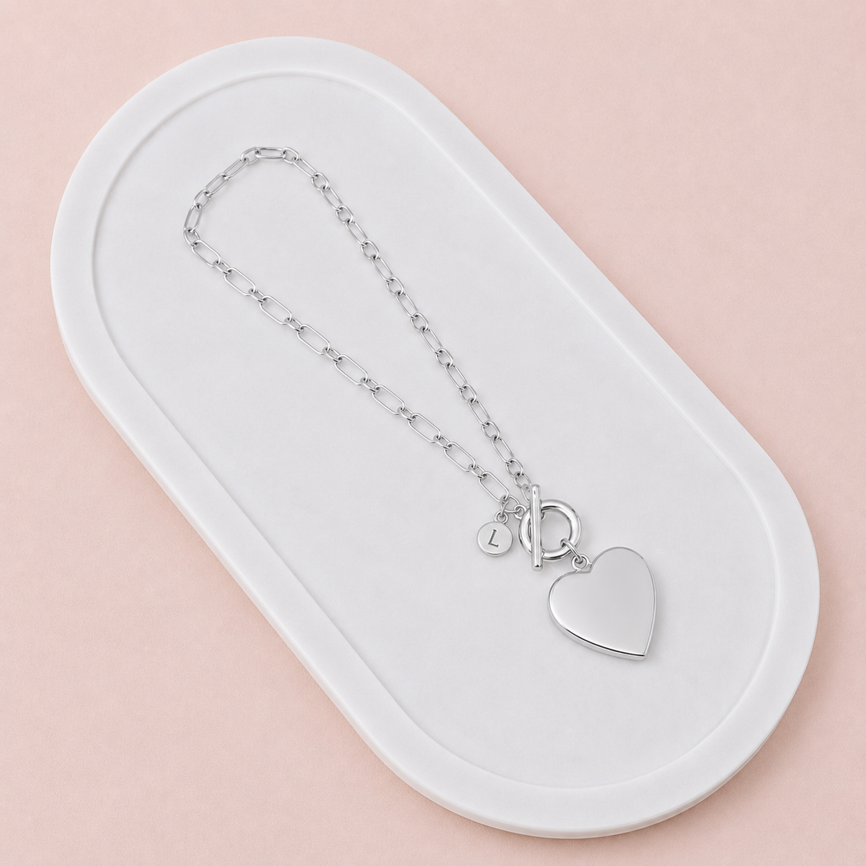 SHORT | Silver Large Heart Necklace