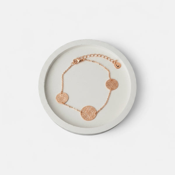 Fine | Rose Gold 3 Lace Look Disc Bracelet