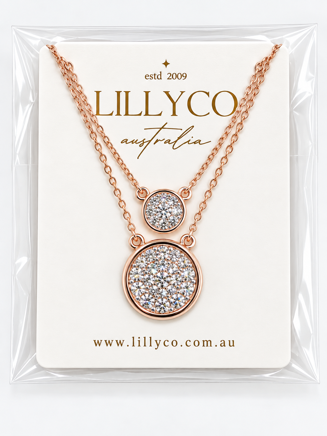 Fine | Short Rose Gold 2 Layered Cubic Zirconia Necklace