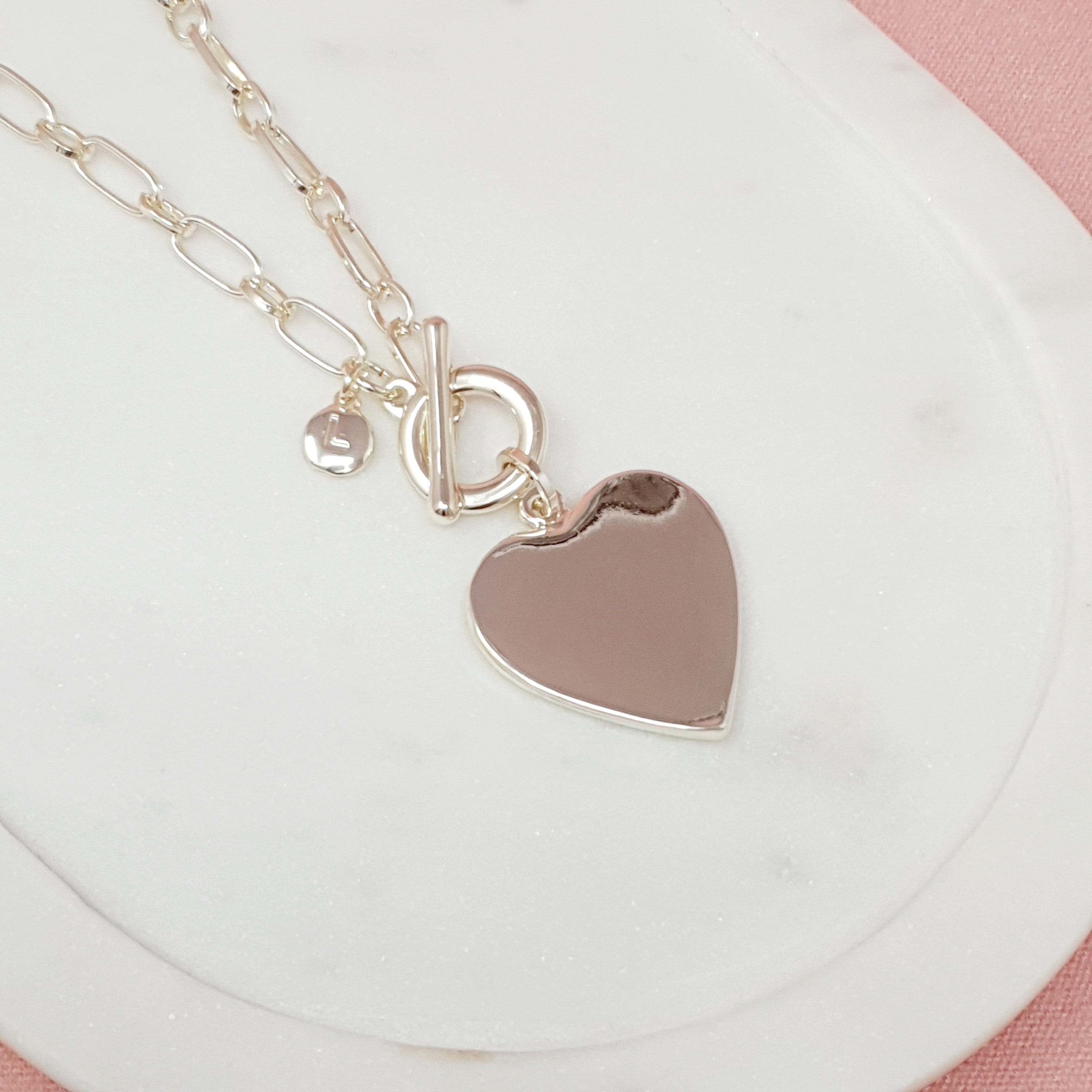 SHORT | Light Gold Large Love Heart Necklace
