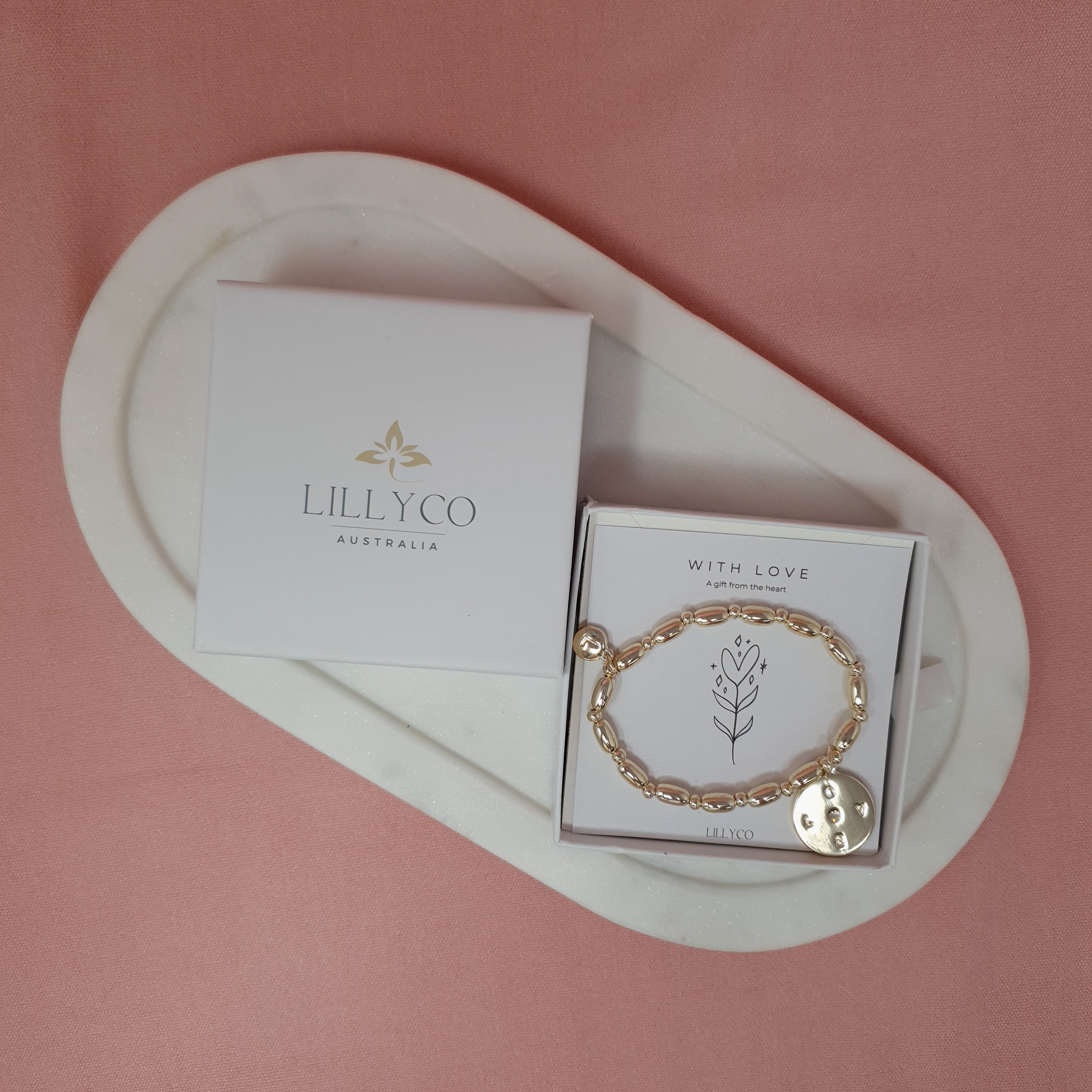 JEWELLERY GIFT BOX | With Love Boxed Gold Bracelet
