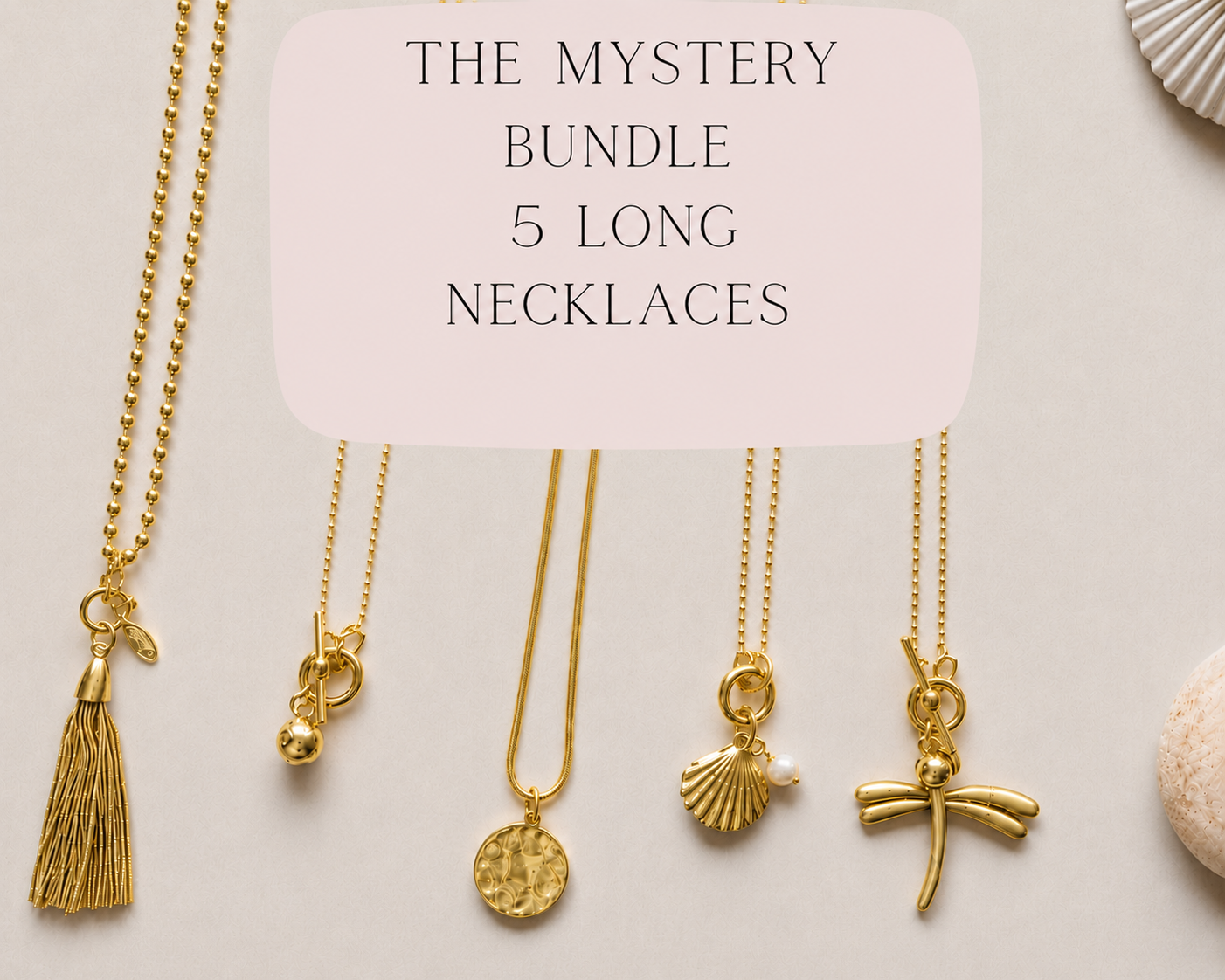 Mystery Pack | x5 LONG NECKLACES | GOLD