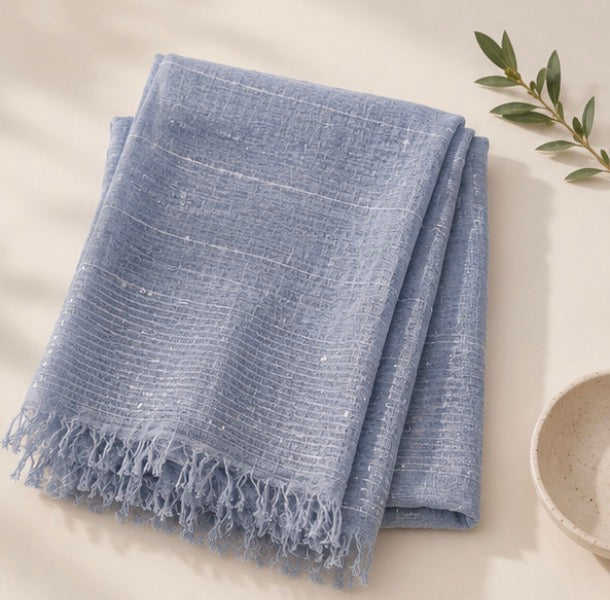 Ladies | Beautiful Blue Sequent Scarf