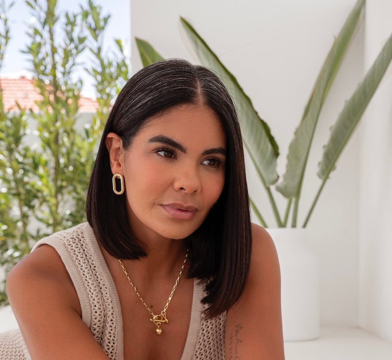 Yellow Gold Retro Drop Earrings
