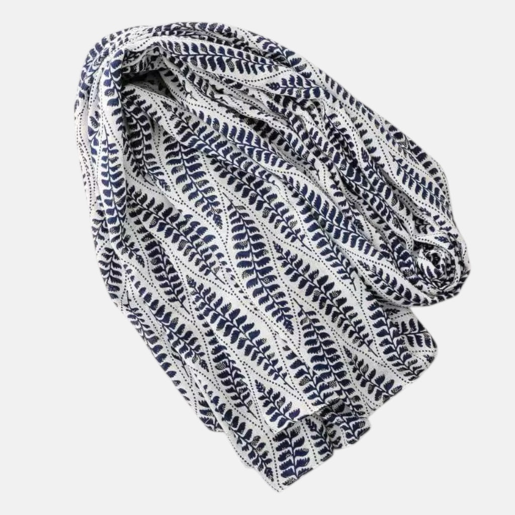 Ladies | Blue & White Pattern Scarf