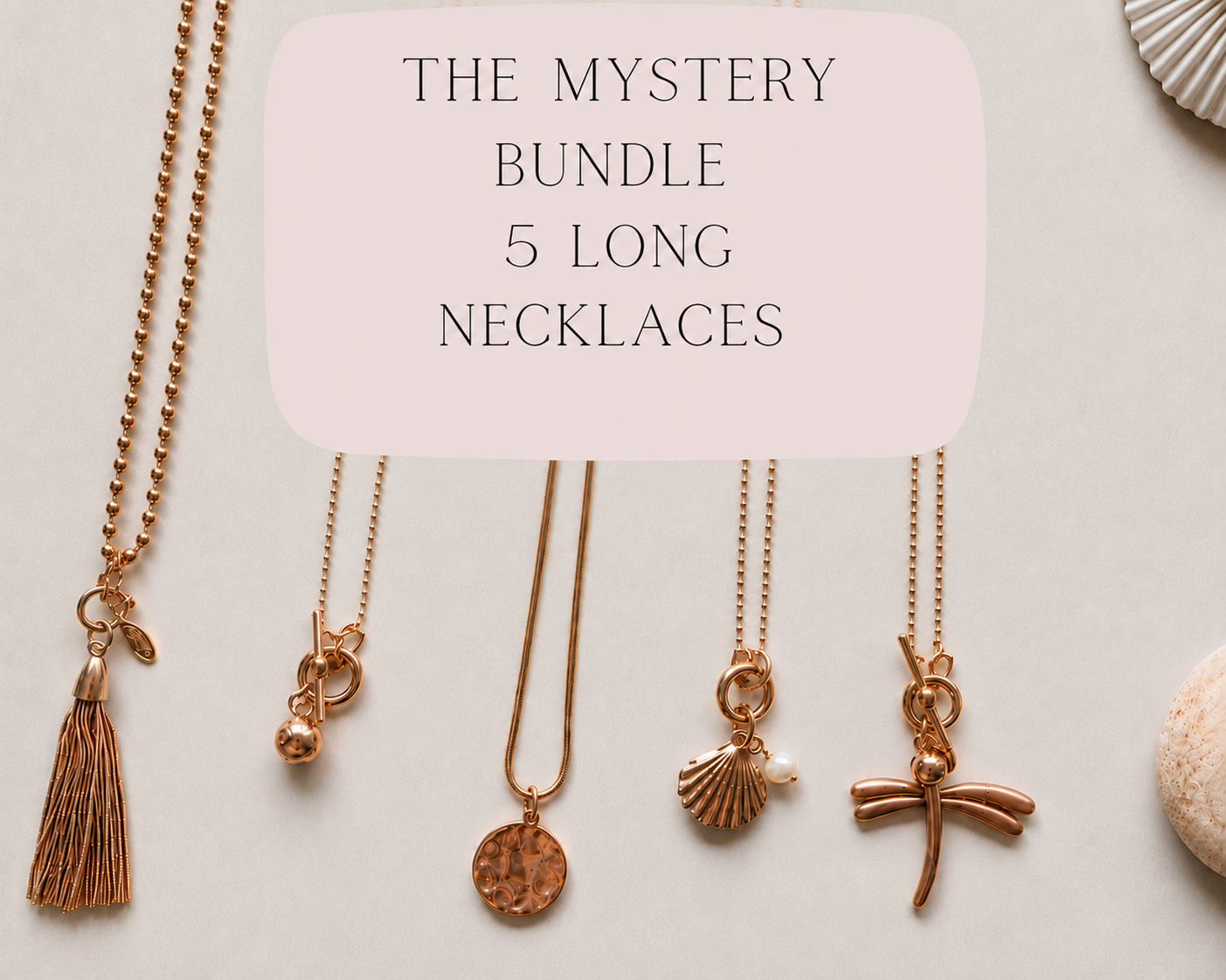 Mystery Pack | x5 LONG NECKLACES | ROSE GOLD