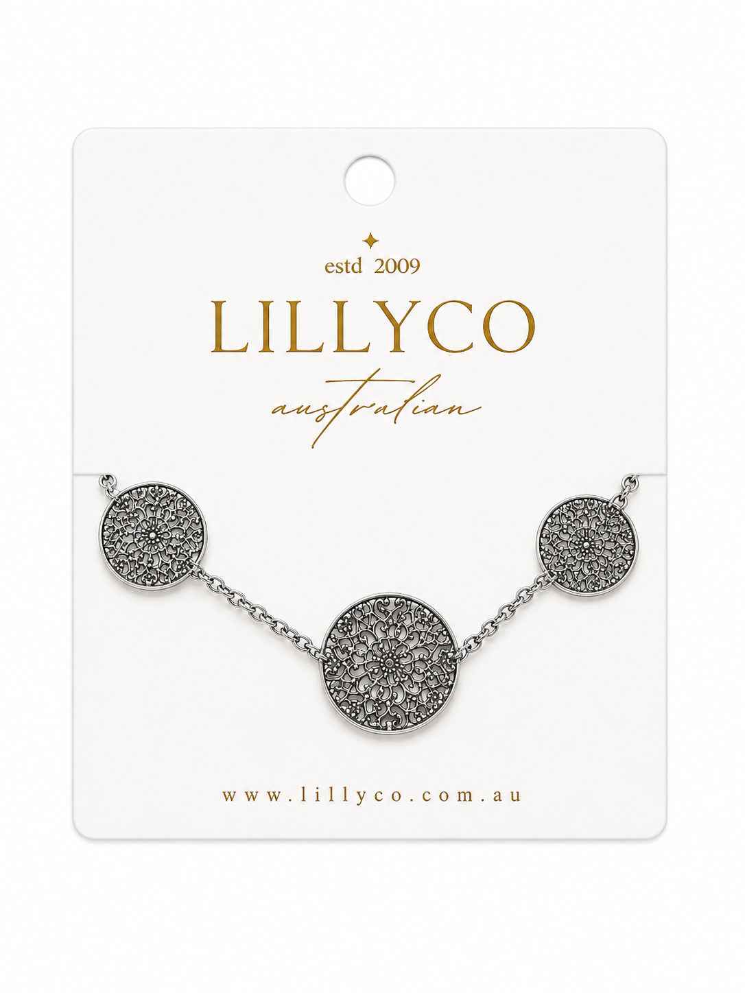 Fine | Silver 3 Lace Look Disc Bracelet