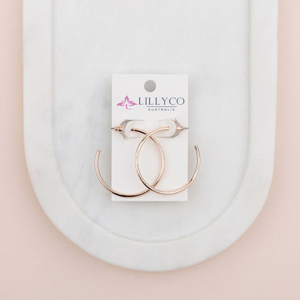 Rose Gold Thin Hoop Earring