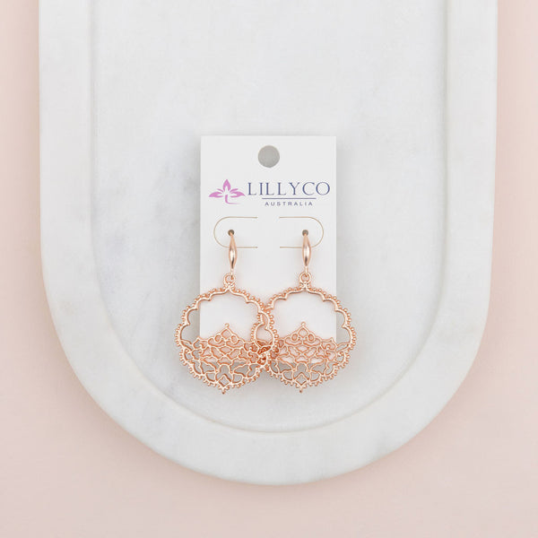 Rose Gold Matt Lacey Earring