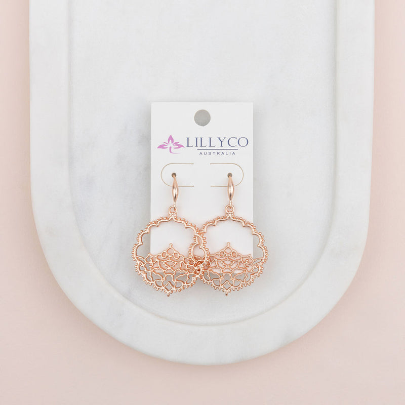 Rose Gold Matt Lacey Earring