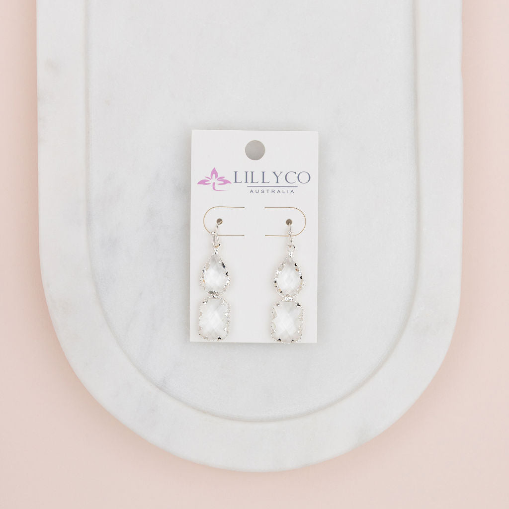 Silver Clear Crystal Earring