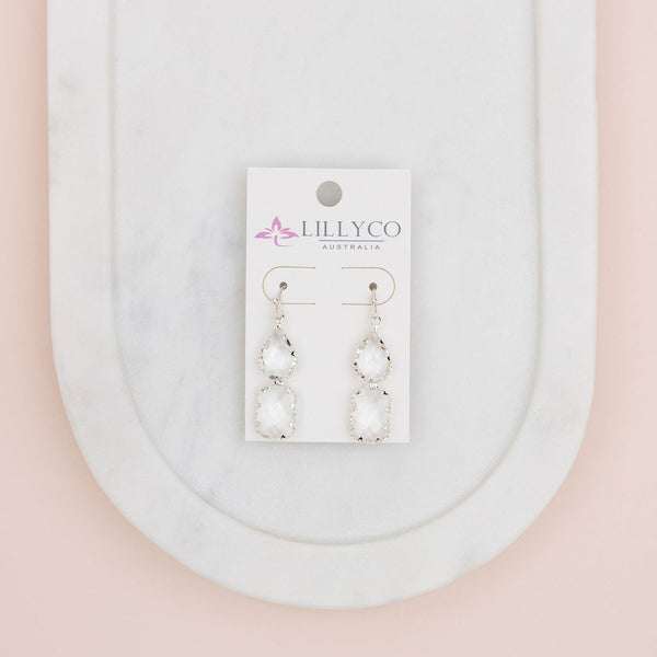 Silver Clear Crystal Earring