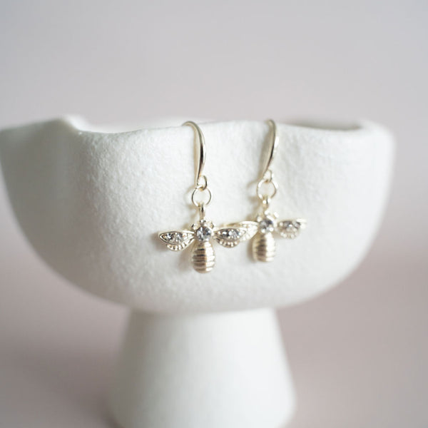 Light Gold Bee Earring