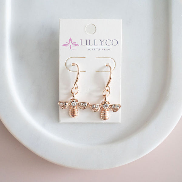 Rose Gold Bee Earring
