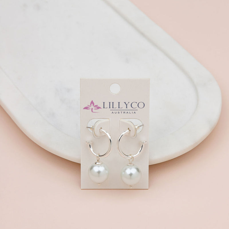 Silver Ring & Drop Pearl Earring