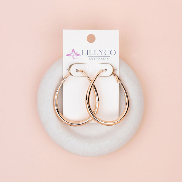 Modern Rose Gold Teardrop Shape Earrings
