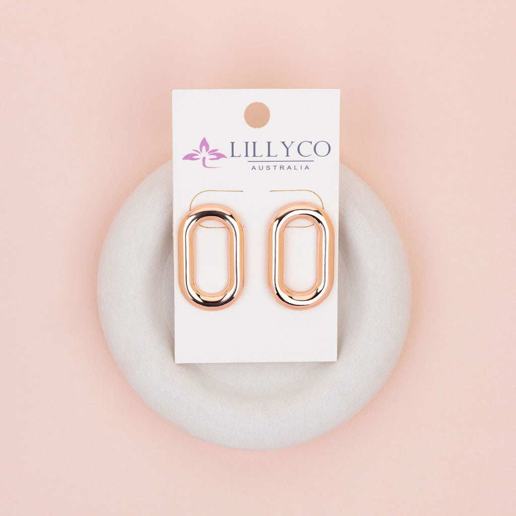 Rose Gold Retro Drop Earrings