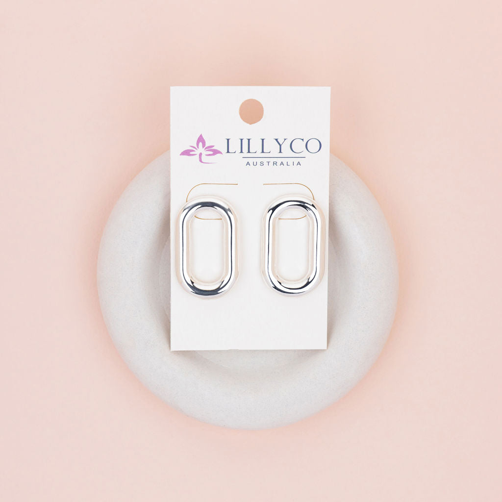 Silver Retro Drop Earrings